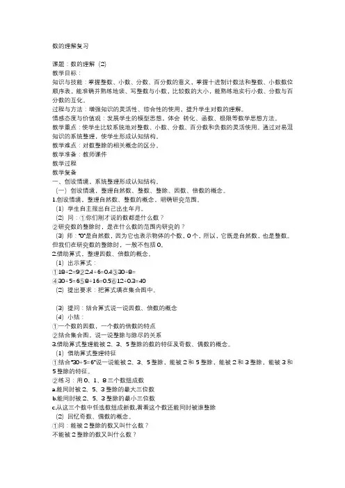 人教版小学数学六年级下册《6整理和复习 数与代数 数的认识》公开课教案_2