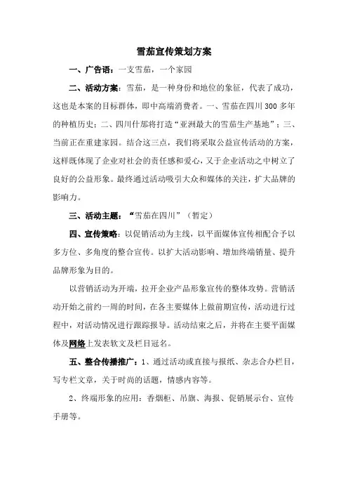 雪茄宣传方案