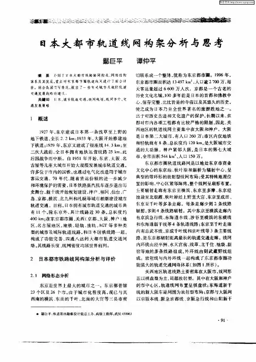 日本大都市轨道线网构架分析与思考