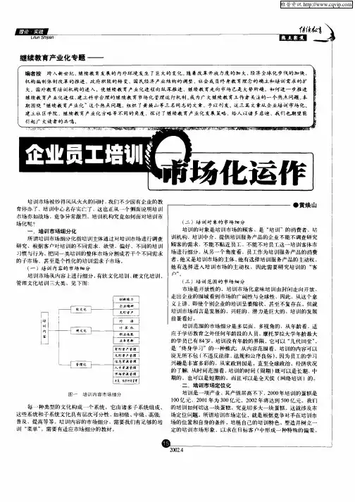 企业员工培训市场化运作