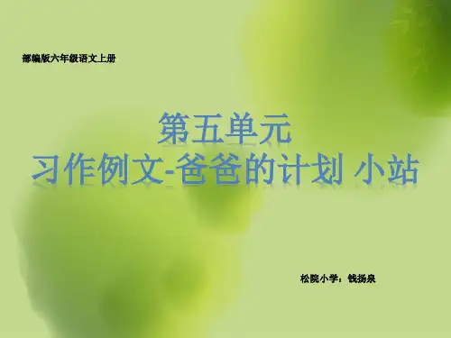 (部编统编RJ版)小学语文六年级上册《第五单元习作例文-爸爸的计划 小站》课件PPT