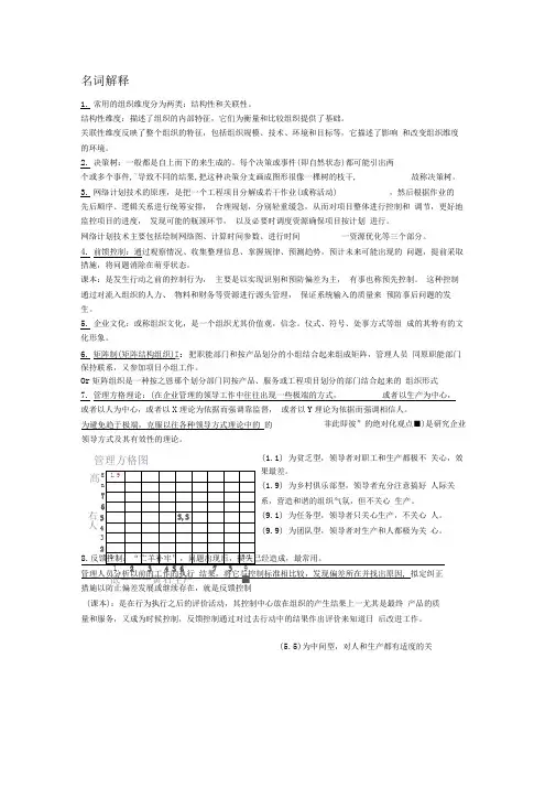 现代管理学复习(优化版)