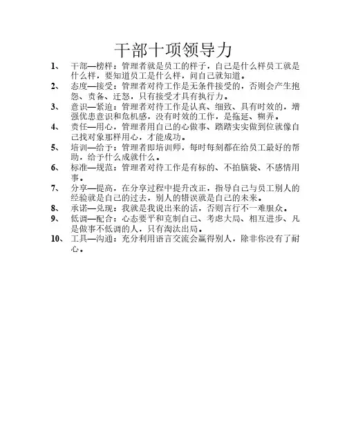 干部十项领导力