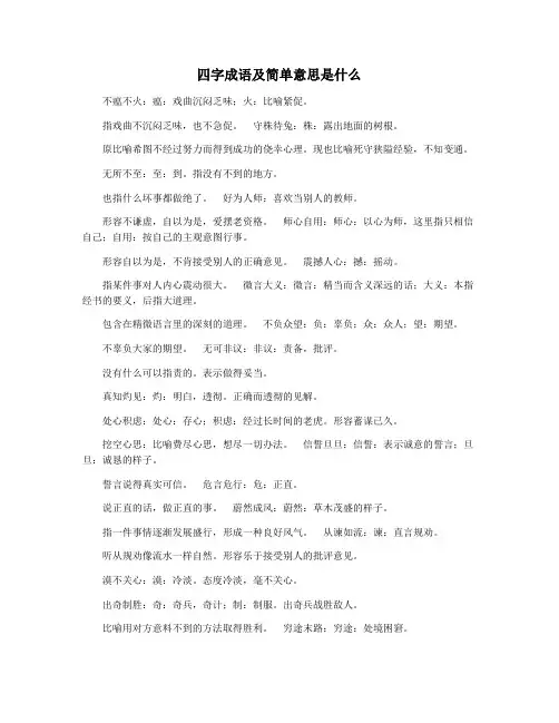 四字成语及简单意思是什么