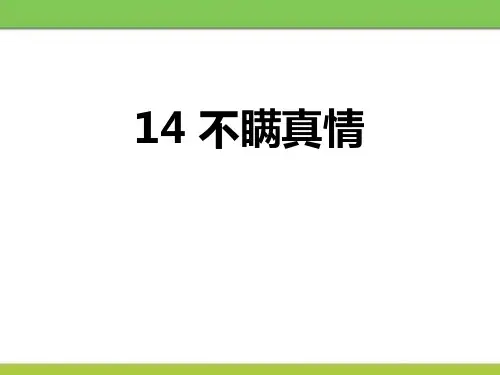 《不瞒真情》课件ppt文档
