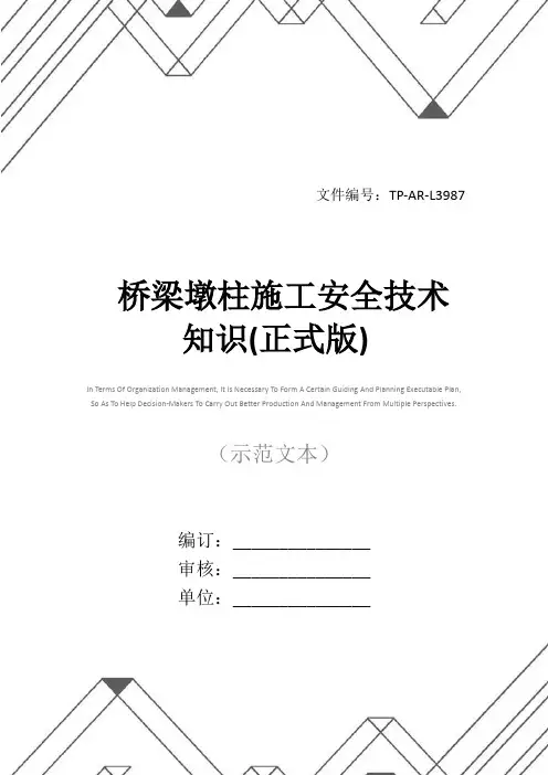 桥梁墩柱施工安全技术知识(正式版)