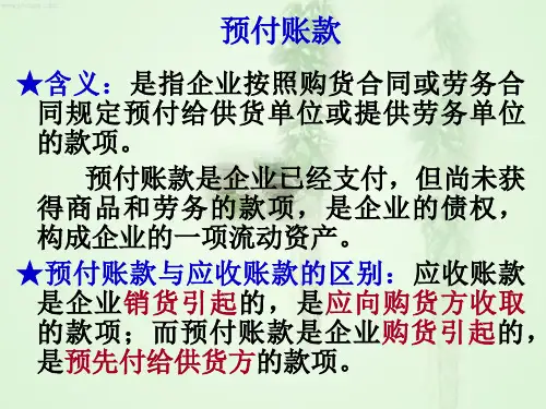 预付账款和其他应收款项
