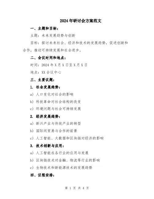 2024年研讨会方案范文