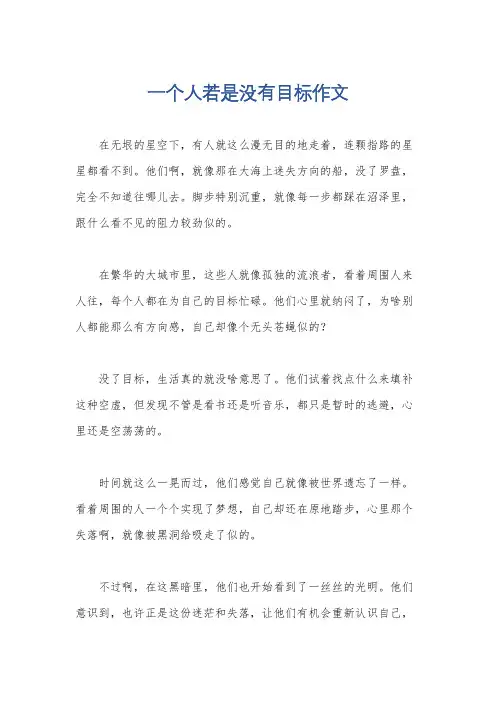 一个人若是没有目标作文