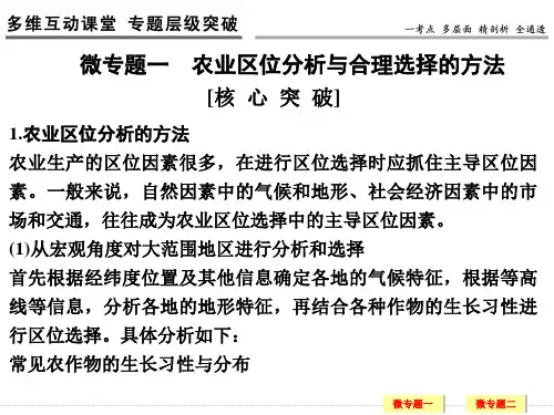 高三地理一轮复习专题农业区位因素选择与评价课件