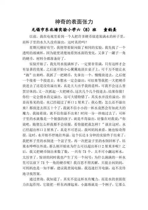 神奇的表面张力