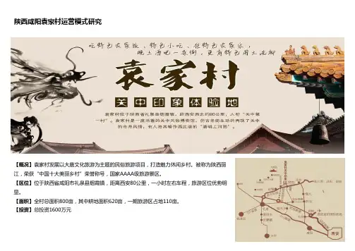 陕西咸阳袁家村运营模式研究