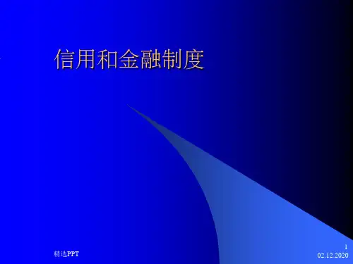 《信用和金融制度》PPT课件