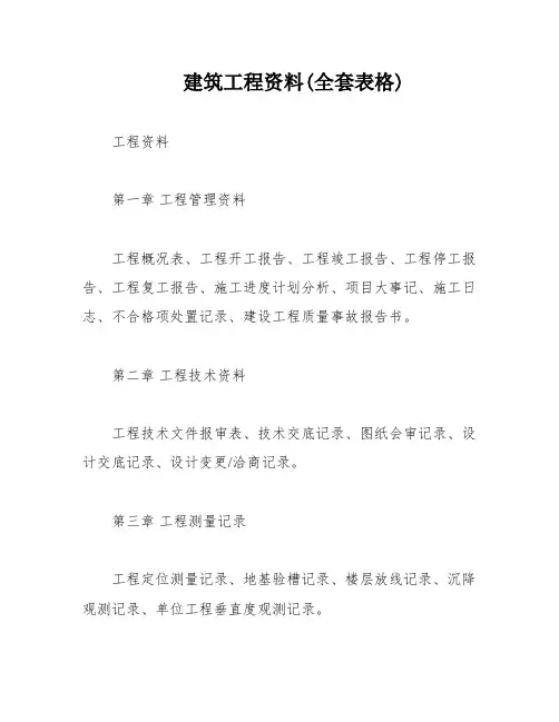 建筑工程资料(全套表格)