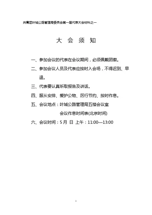 团代会文件汇编