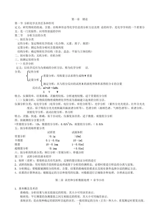 【推荐下载】分析化学知识点总结汇总
