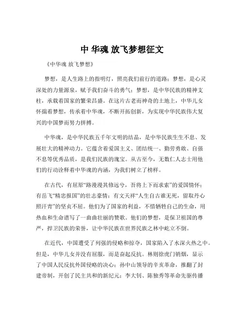 中 华魂 放飞梦想征文