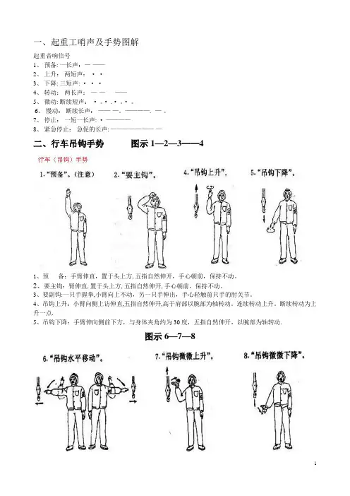 、起重工哨声及手势图解
