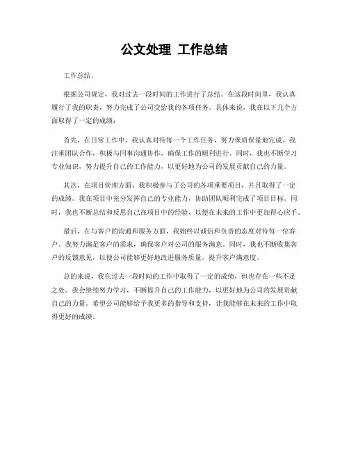 公文处理 工作总结