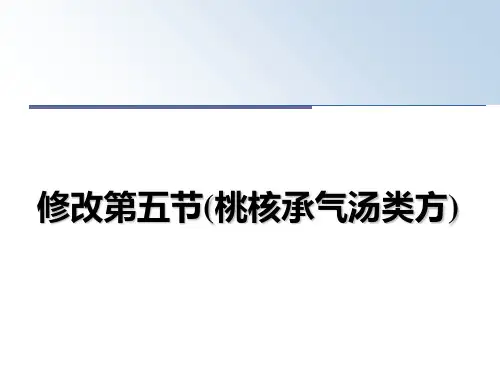 最新修改第五节(桃核承气汤类方)教学讲义ppt课件