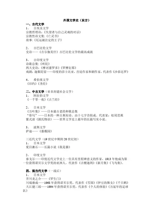 外国文学史(东方)