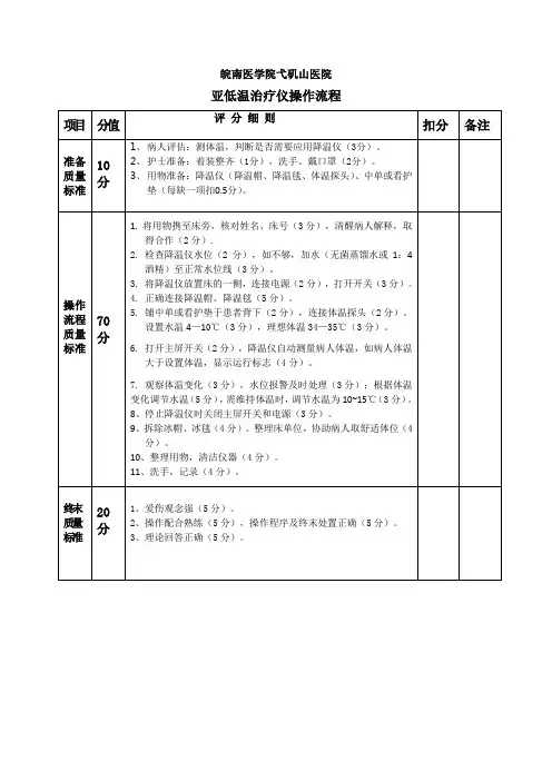 10  降温仪操作技术考核
