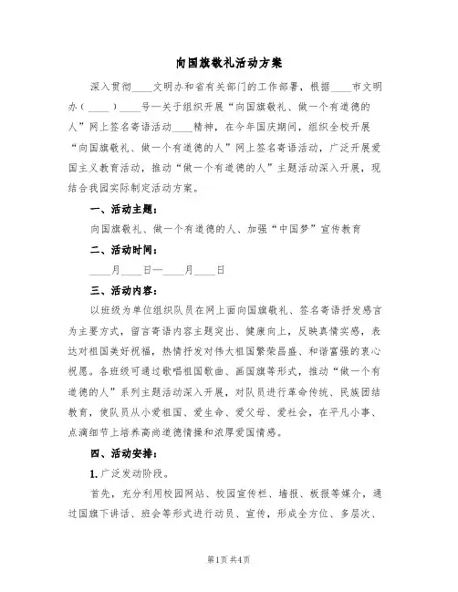向国旗敬礼活动方案（2篇）