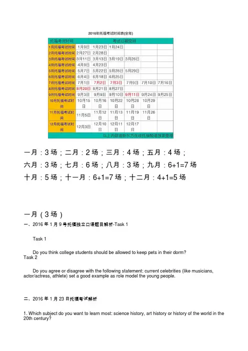 2016独立口语