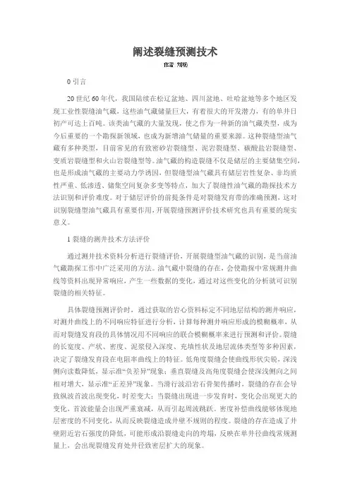 阐述裂缝预测技术