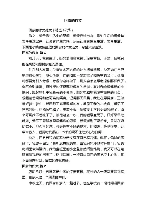 回家的作文范文（精选42篇）