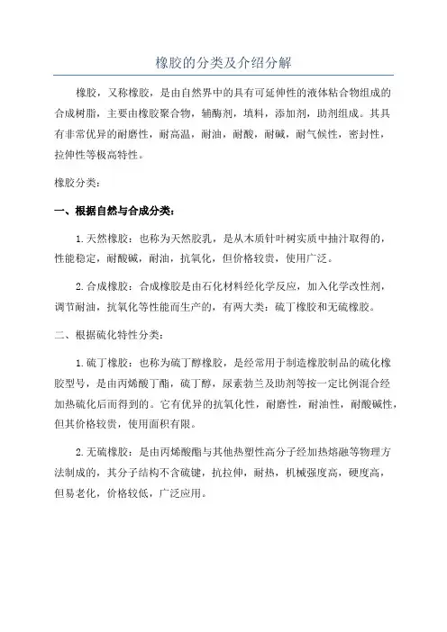 橡胶的分类及介绍分解