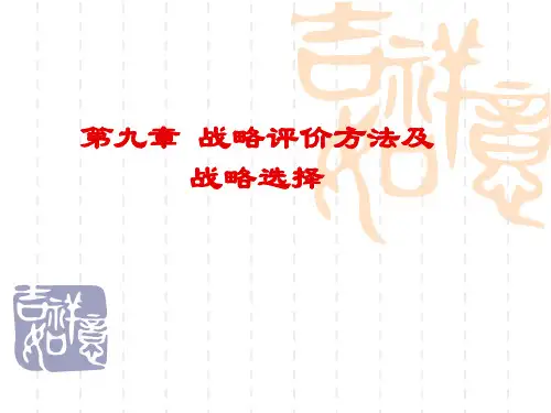9战略评价方法及战略选择