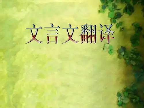 文言文翻译技巧PPT