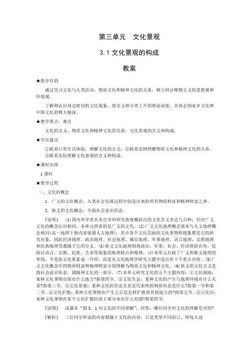 高二地理文化景观的构成2