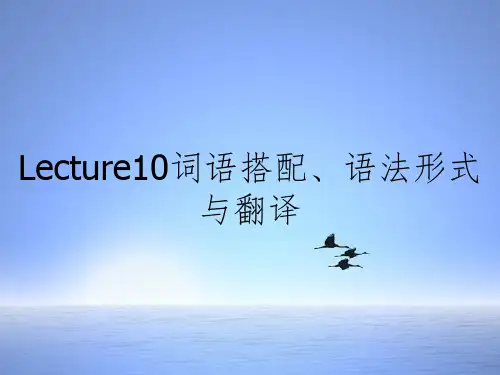 Lecture10词语搭配、语法形式与翻译