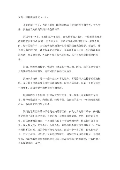 又是一年粽飘香作文(10篇)