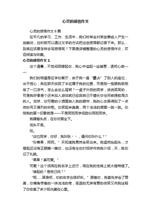 心灵的感悟作文
