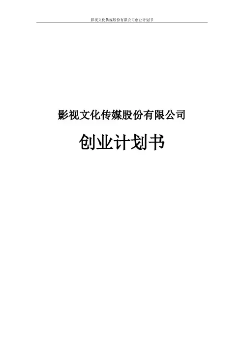 影视文化传媒股份有限公司创业计划书