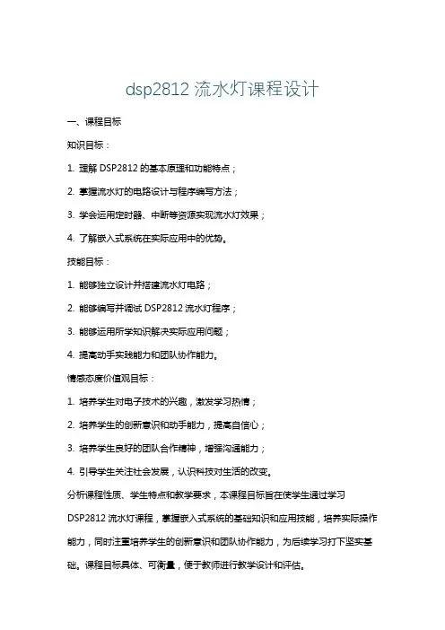 dsp2812流水灯课程设计