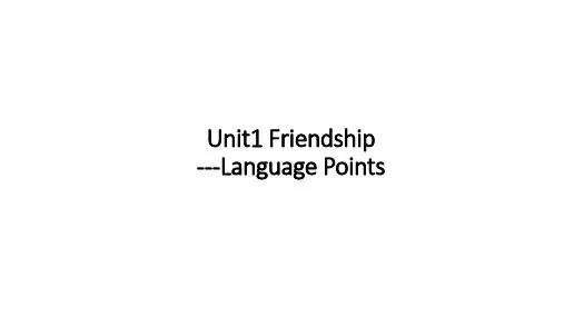 人教高中英语必修1Unit1Language Points(共16张PPT)