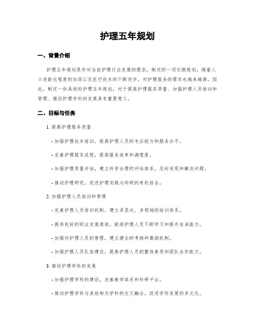 护理五年规划