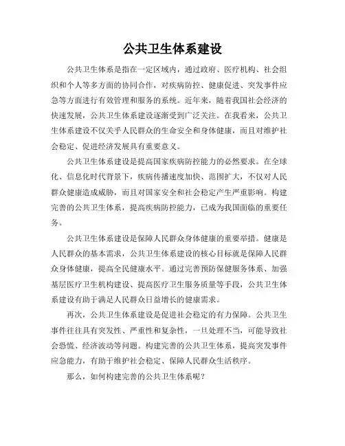 公共卫生体系建设