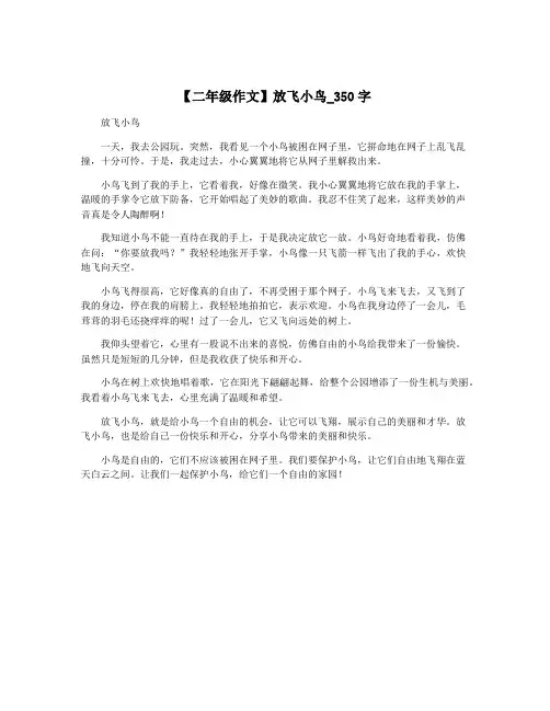 【二年级作文】放飞小鸟_350字