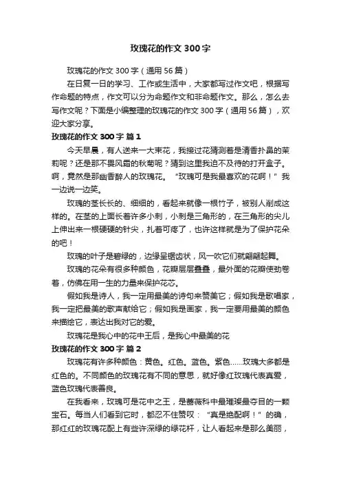 玫瑰花的作文300字
