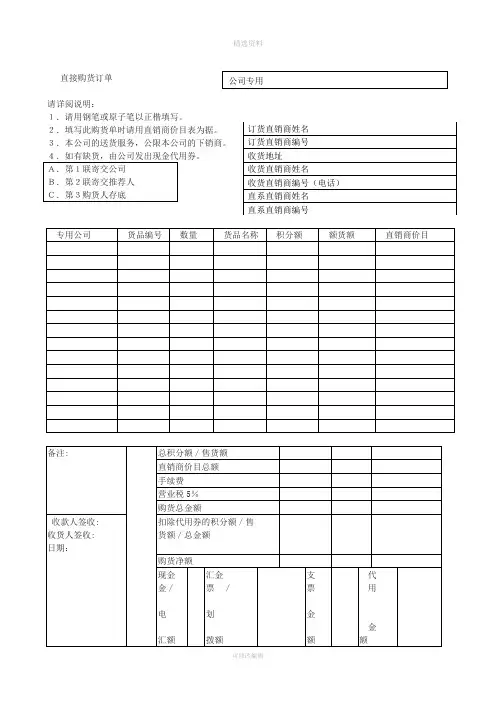 销售单据表格模板大全