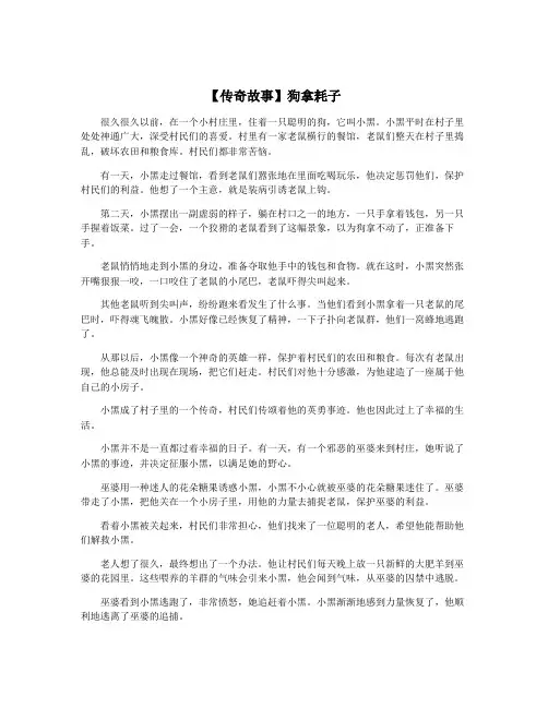 【传奇故事】狗拿耗子