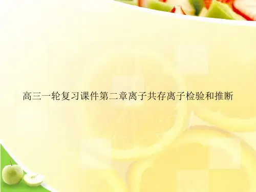 高三一轮复习课件第二章离子共存离子检验和推断ppt文档