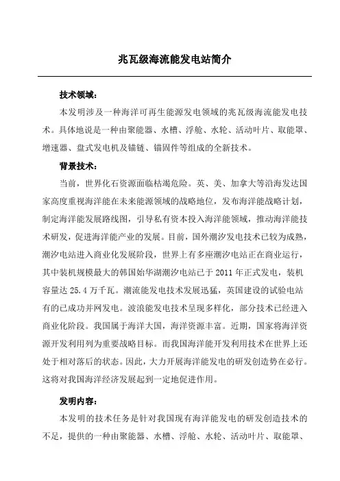 洋流能发电简介