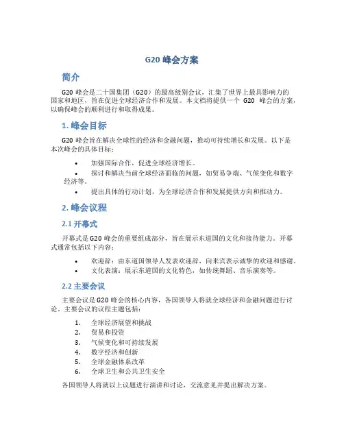 g20峰会方案