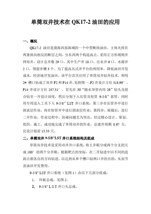 单筒双井技术在QK17-2油田的应用